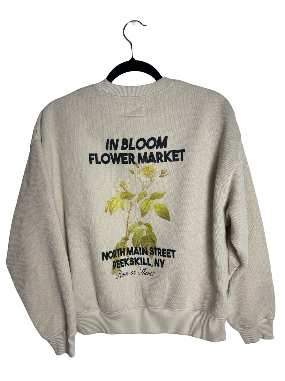 American Eagle Cream In Bloom Flower Market Graphic Crewneck Sweatshirt